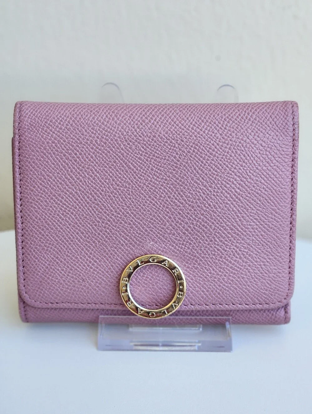 Authentic BVLGARI Serpenti Forever Tri-Fold Leather Compact Wallet